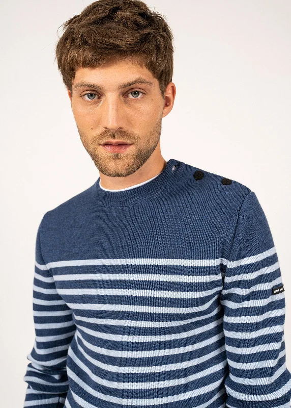 Rochefort striped sailor jumper - slim fit, in merino wool (JEAN/CIEL CHINE)