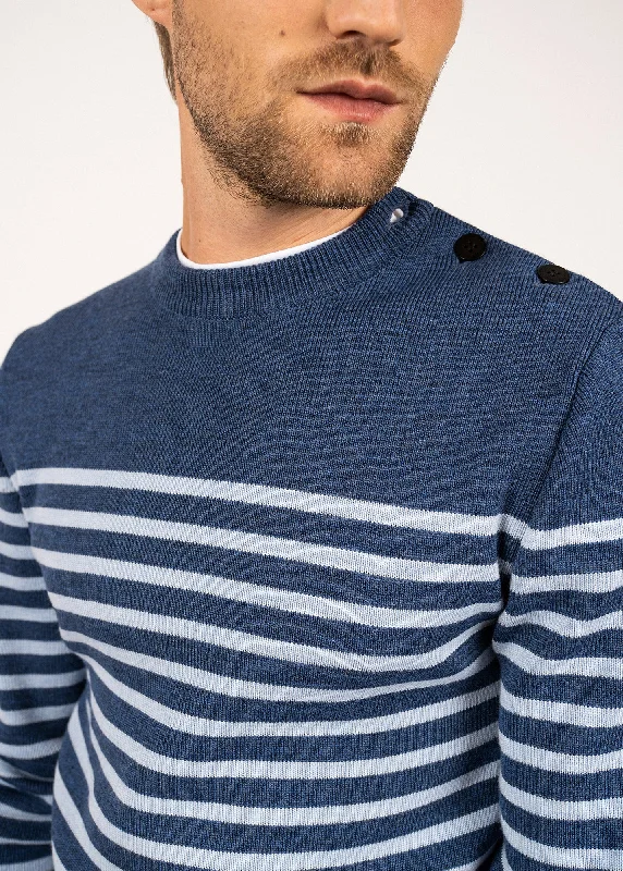 Rochefort striped sailor jumper - slim fit, in merino wool (JEAN/CIEL CHINE)