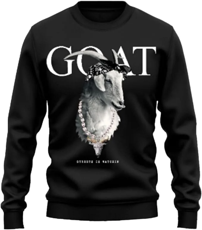 Streetz iz Watchin Men's Premium Crew Neck Fleece Goat Sweatshirt