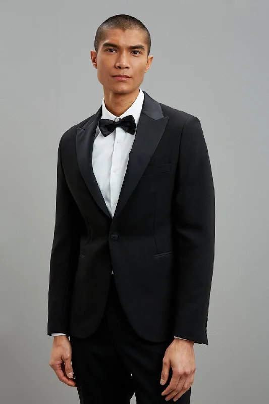 Super Skinny Fit Black Tuxedo Suit Jacket