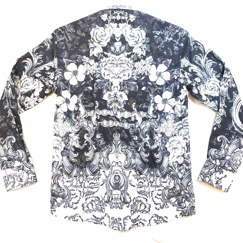 Vassari Black White Garden Button Up Shirt