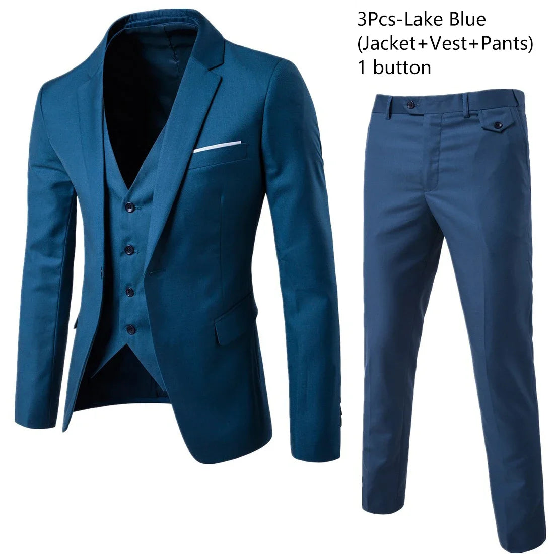 LakeBlue 3piece suit / L (50-62KG)