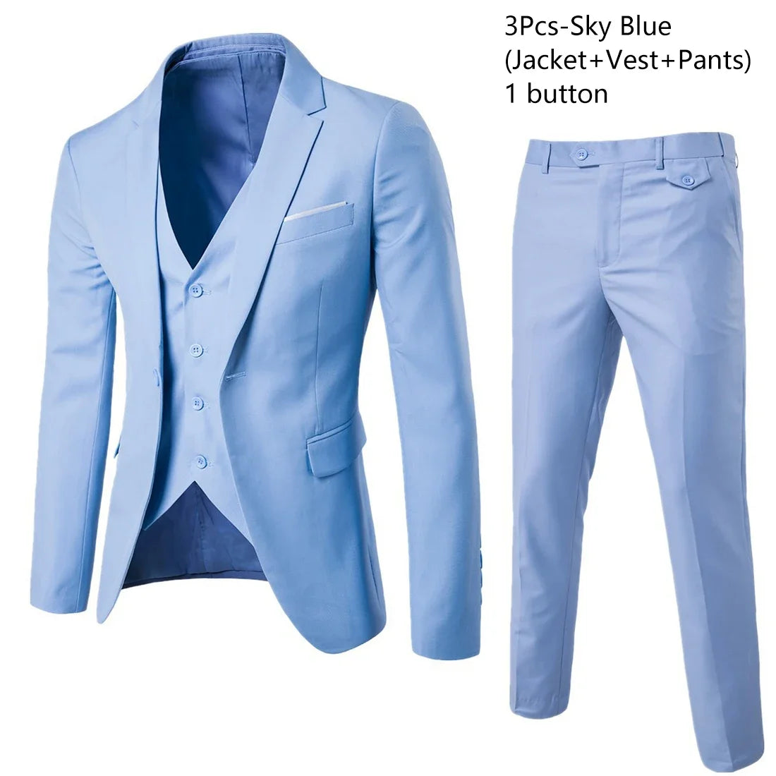 Sky Blue3-piece suit / XL (62-67KG)