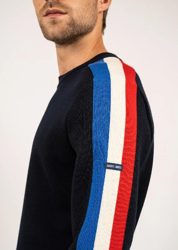 Wool raglan sleeve jumper - SAINT JAMES x Elysée (NAVY/GITANE/ECUME/TULIPE)