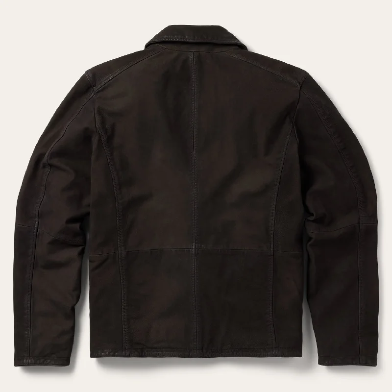 Zip Front Suede Leather Jacket