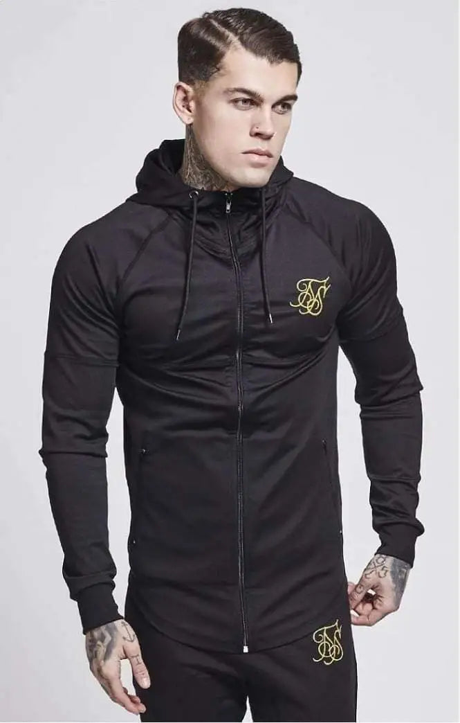 Zonal Zip Through Track Top Black Gold