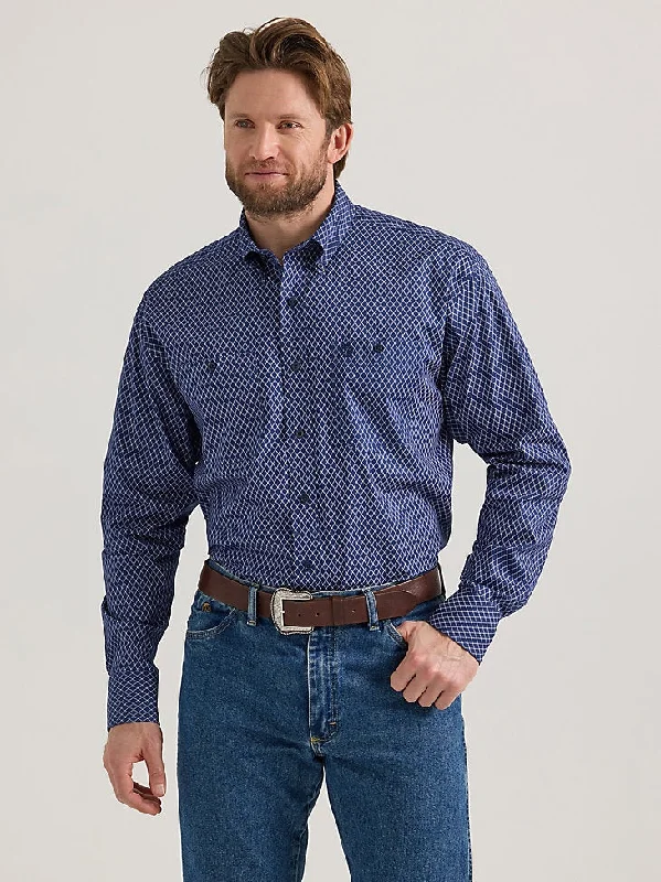 MENS GEORGE STRAIGHT NAVY BLUE SHIRT