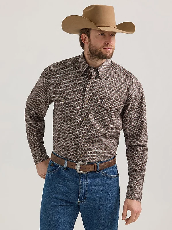 MENS GEORGE STRAIGHT TROUBADOUR BROWN SHIRT