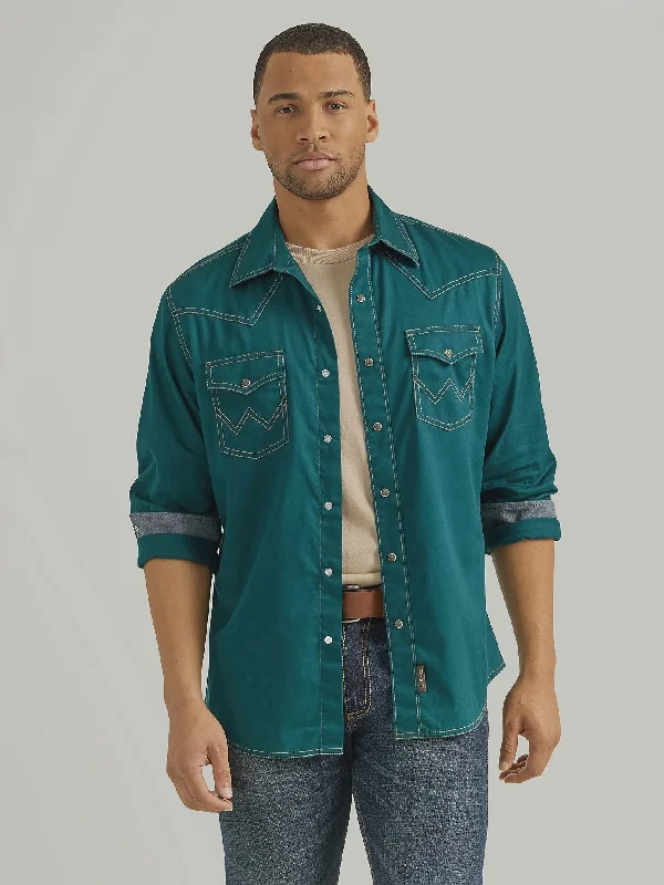 MENS RETRO DEEP TEAL SHIRT