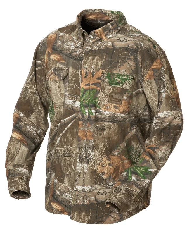 Cotton Button-Up Shirt - Realtree Edge