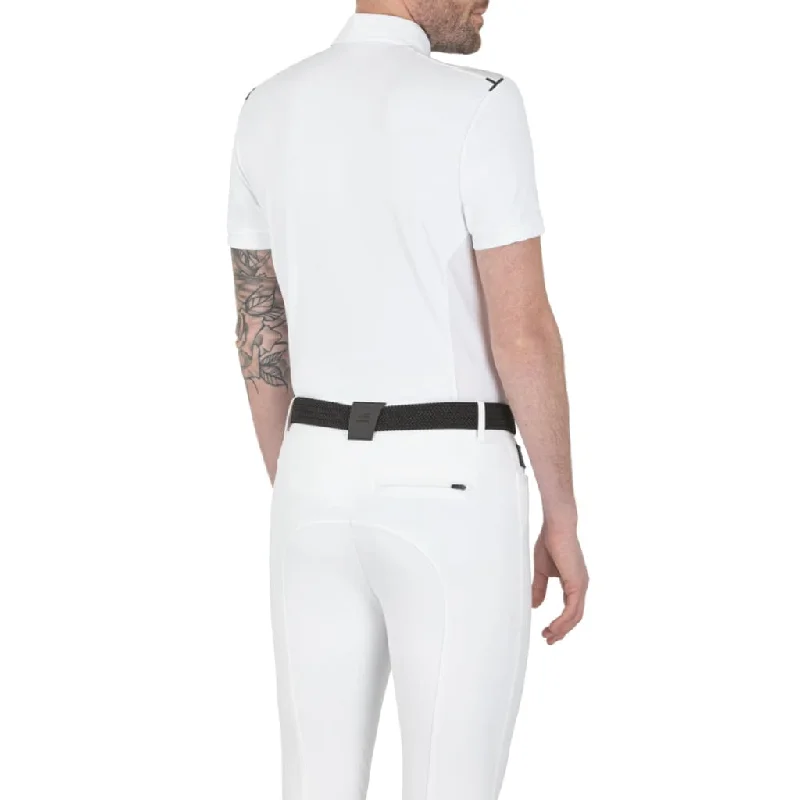 Equiline Men's Competition Polo Shirt Cuthberc White