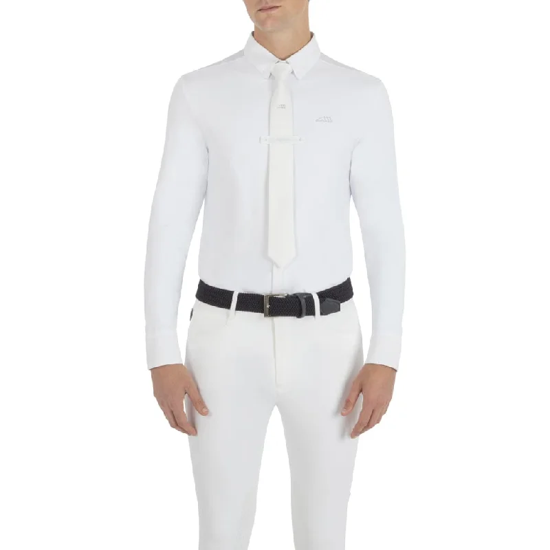 Equiline Men's Long Sleeved Competition Shirt Emmete White