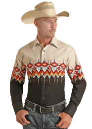 MENS PANDHANDLE AZTEC BORDER SHIRT