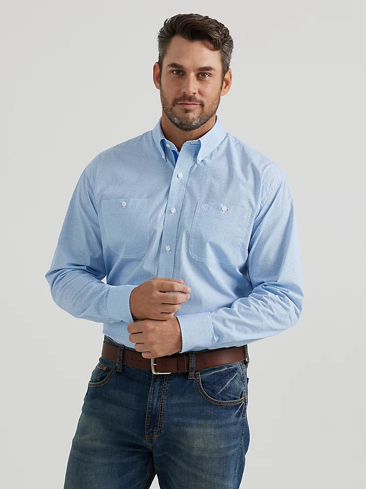 MENS WRANGLER GEORGE STRAIGHT BLUE SHIRT