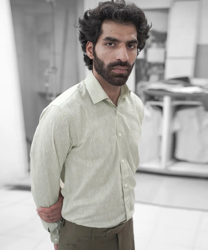 Pista Green Premium Linen Shirt