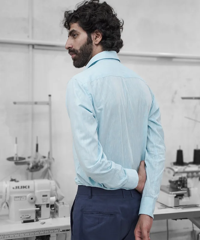 Powder Blue Premium Linen Shirt