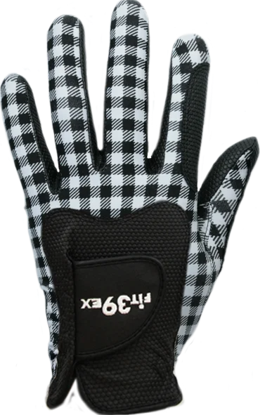 FIT39 Golf Glove - Black Check/Black