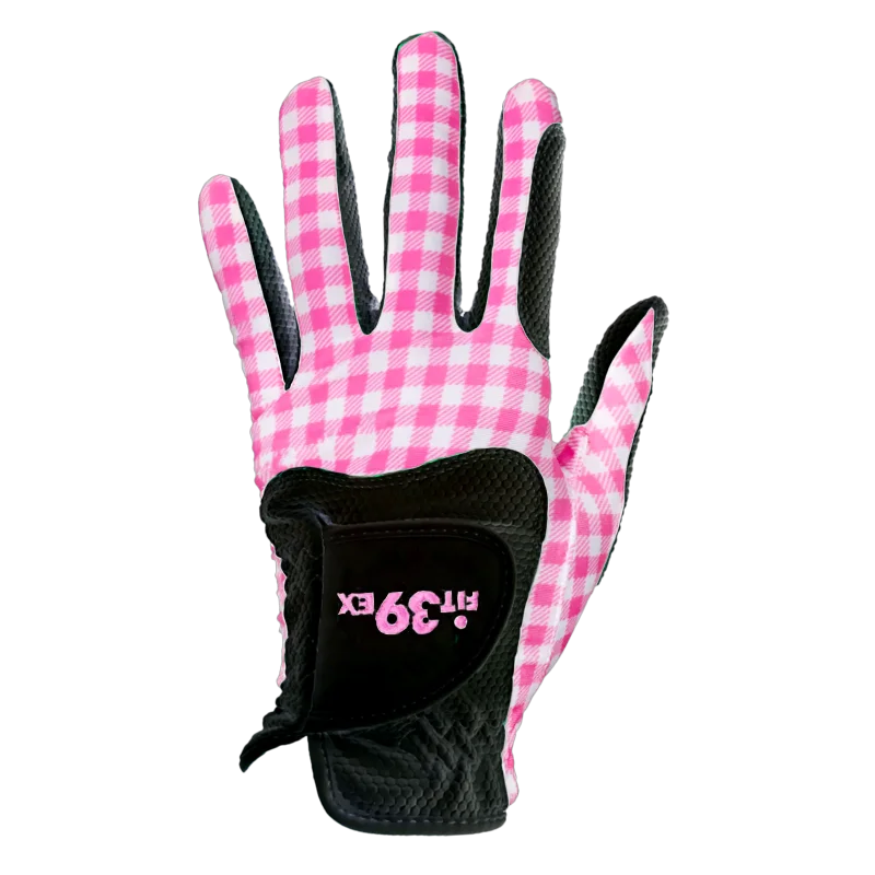 FIT39 Golf Glove - Check Pink/Black