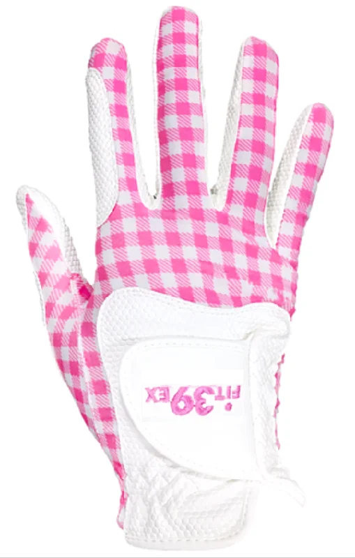 FIT39 Golf Glove - Check Pink/White (Right-Hand)