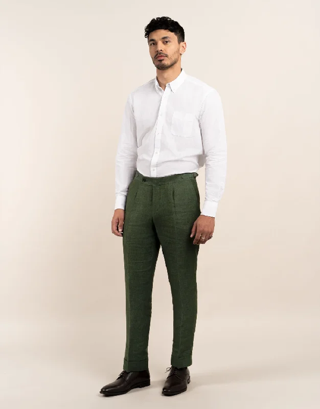 Evans Forest Green Linen Trouser