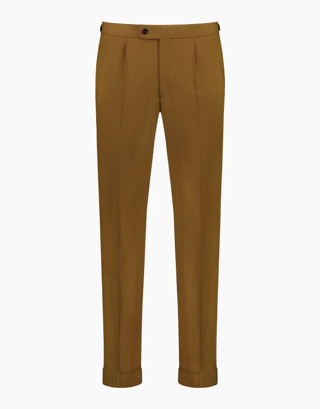 Evans Tobacco Linen Blend Twill Trouser