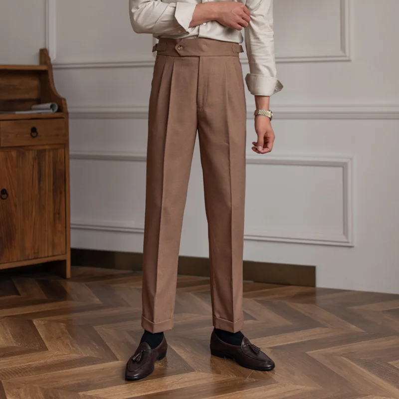 Everyday Straight Fit Pleated Trousers