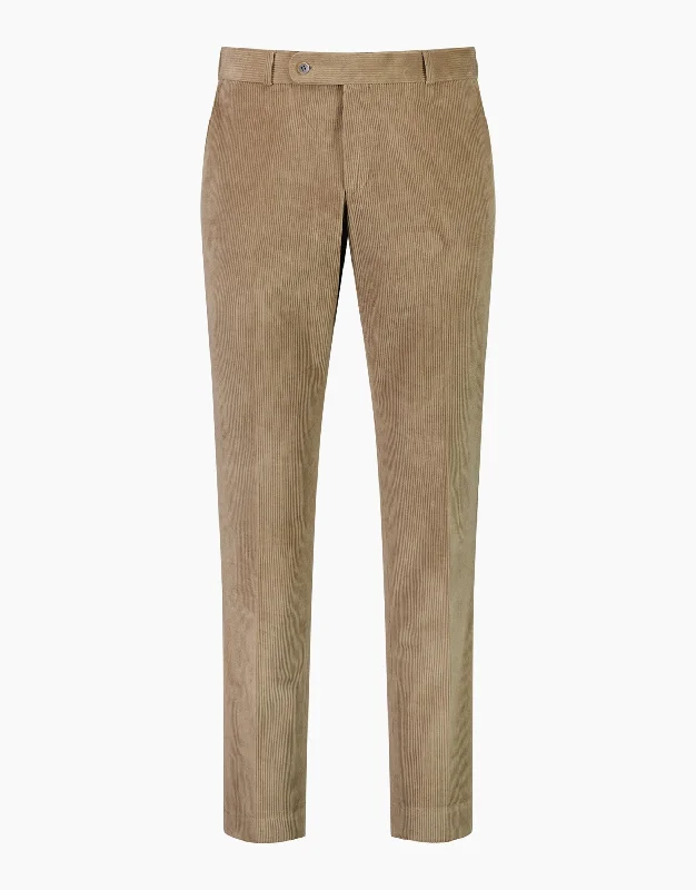 Gambino Beige Stretch Corduroy Trouser