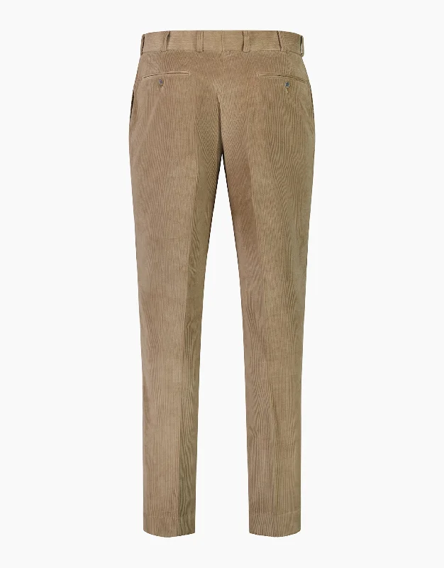 Gambino Beige Stretch Corduroy Trouser