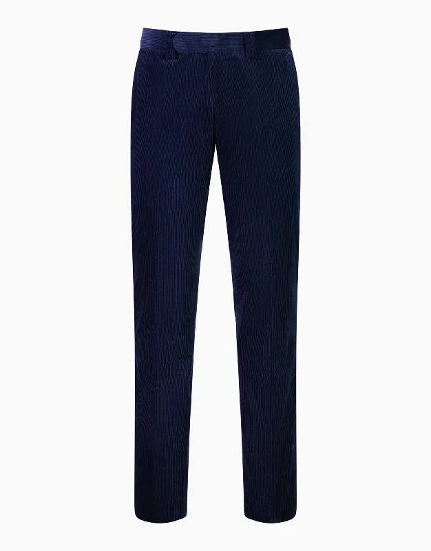 Gambino Navy Stretch Corduroy Trouser