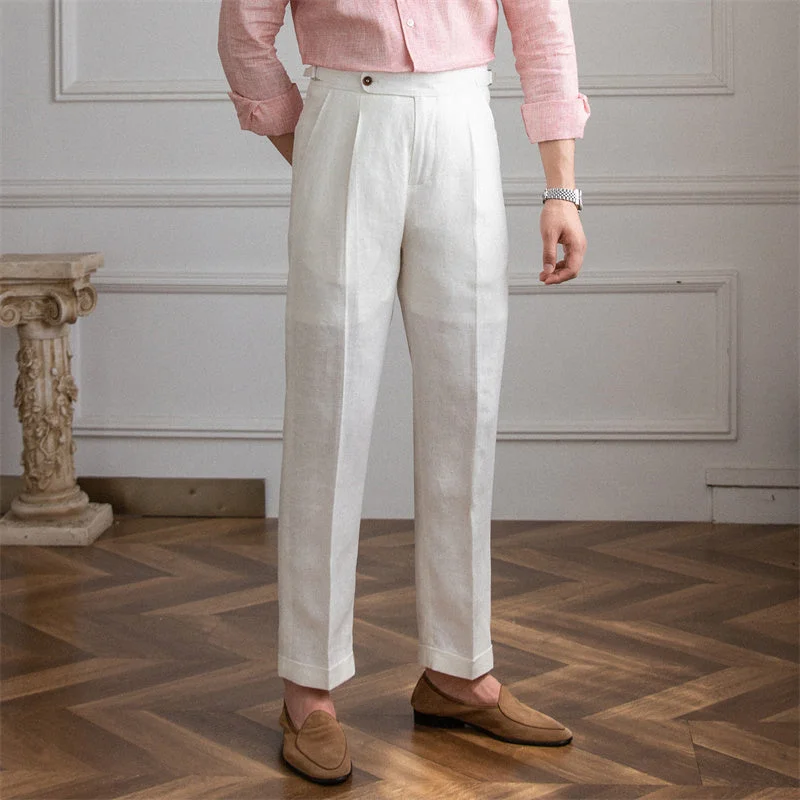 Monte Carlo Linen Pleated Trousers