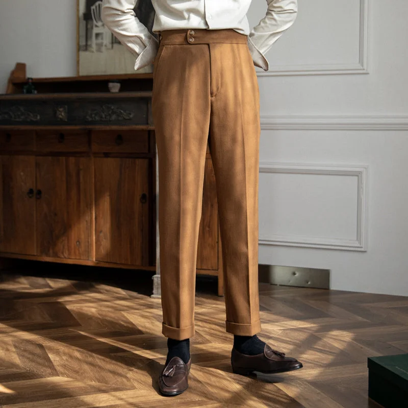 Sardinia Wool Felt Pleated Trousers