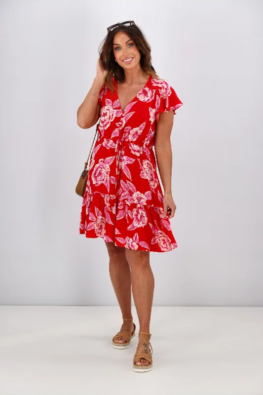 Salty Bright Layla Dress Red