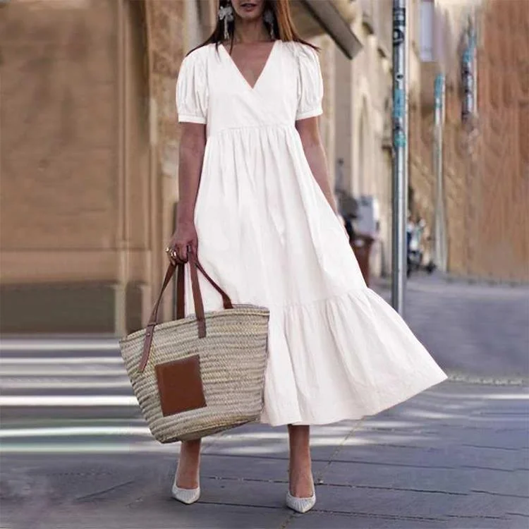 Follow My Lead Tiered Maxi Dress - Off White