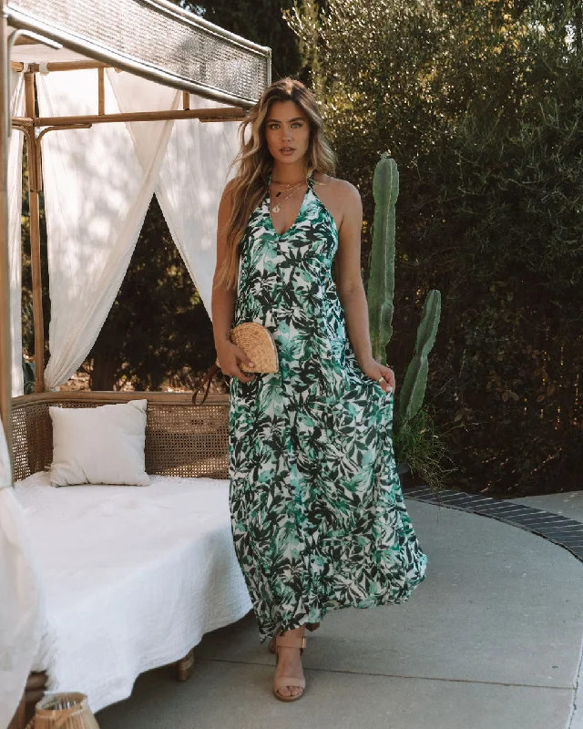 Lewyn Floral Halter Maxi Dress