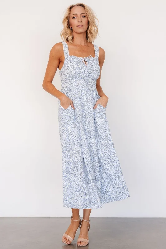 Evonne Midi Dress | Blue Floral