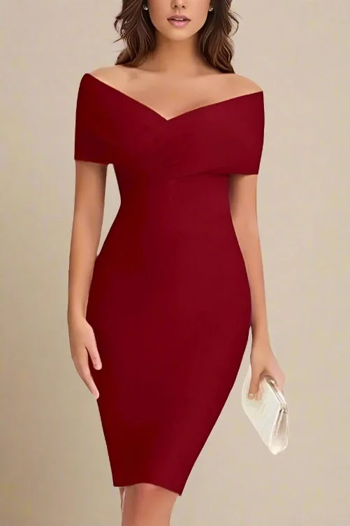 Bea Bandage Dress - Red Wine