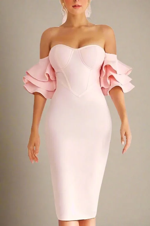 Charlie Bandage Dress - Dusty Pink