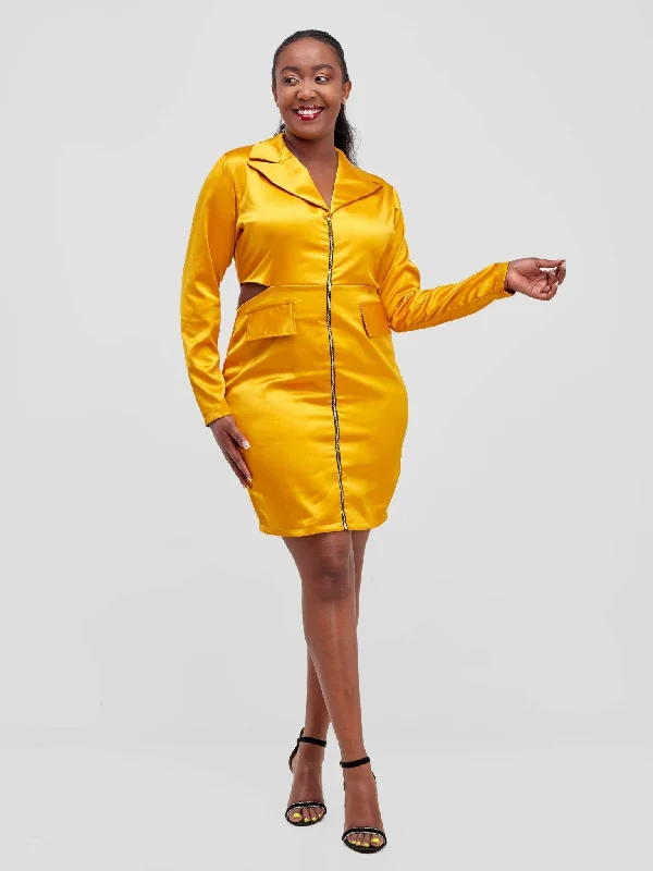 Blazer Party Dress - Mustard