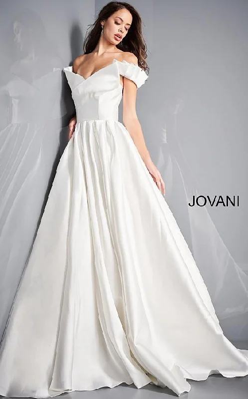 Jovani 2500 Off the Shoulder A Line Bridal Gown JB