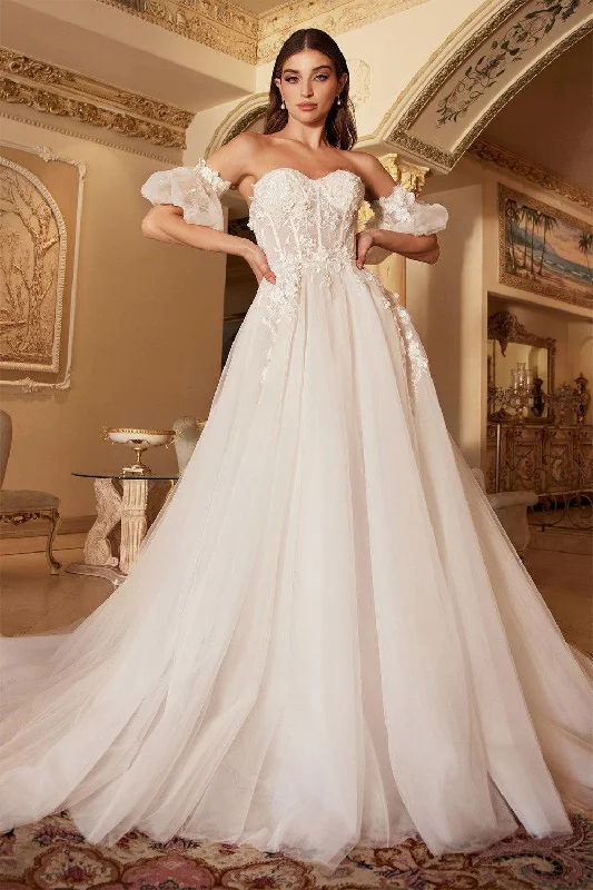 Cinderella Divine A1103W Long Strapless Wedding Gown