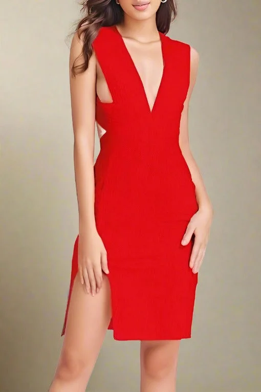 Pia Bandage Dress - Lipstick Red