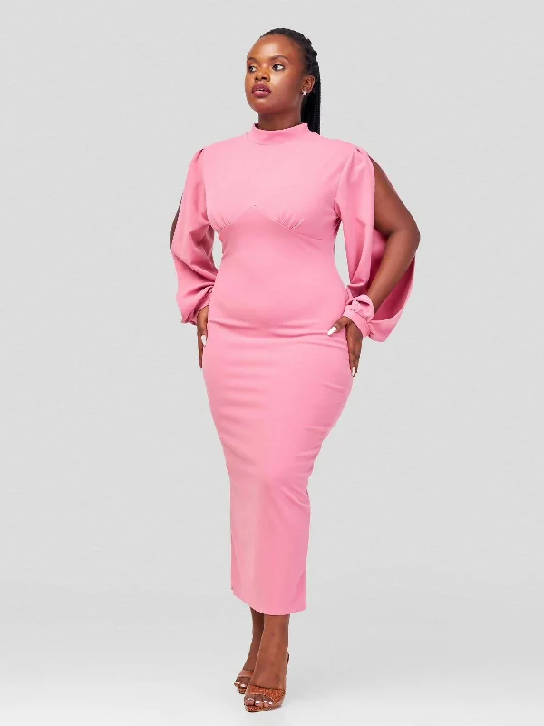 Stylish Sisters Bodycon Dress - Peach