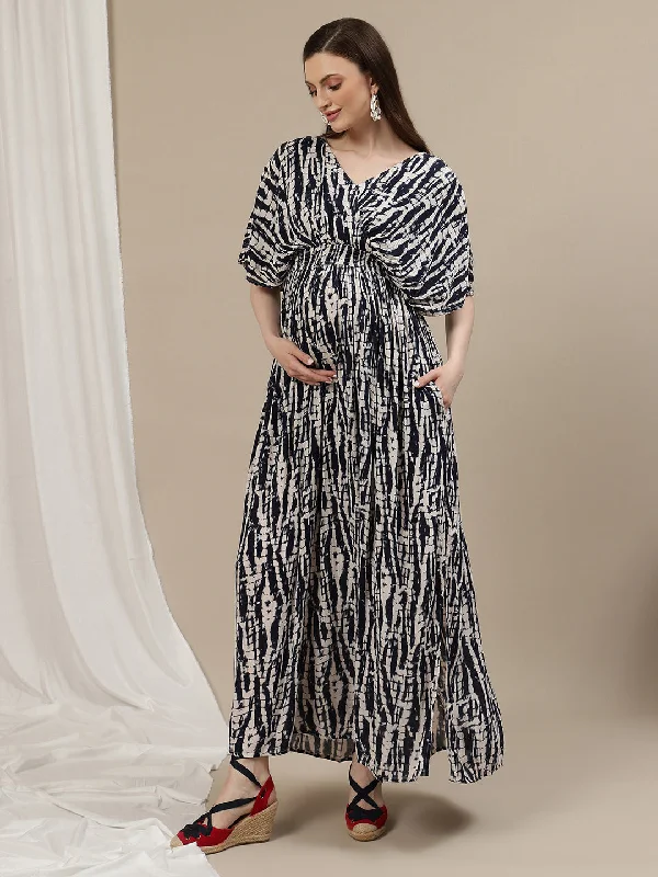 Tie-Dye Maternity Kaftan Dress