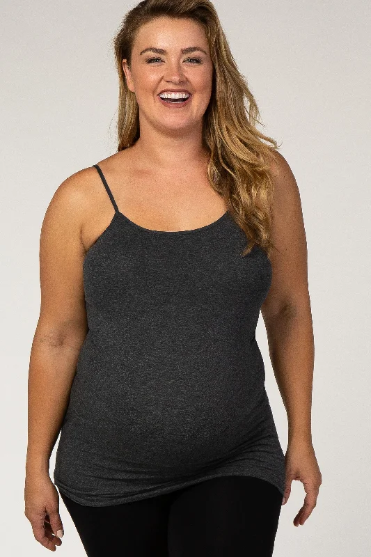 Charcoal Solid Maternity Plus Cami