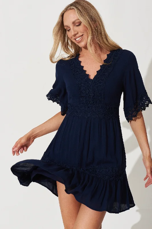 Macca Dress In Navy