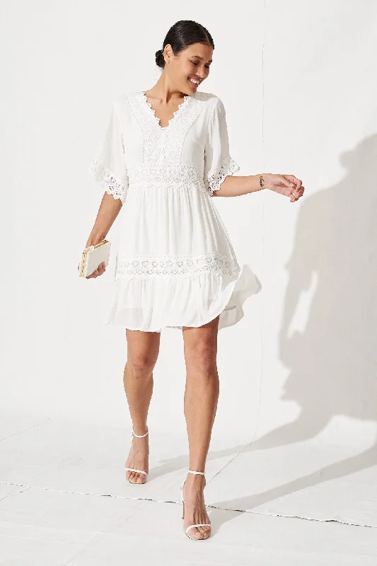 Macca Dress In White